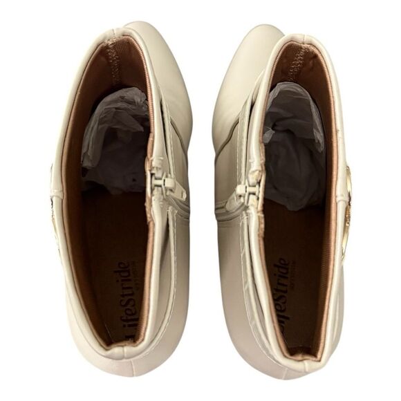 Life Stride Guild 2 Bone Cream Ankle Boots  Kitten Heel Women’s Size 11 M - Picture 6 of 9